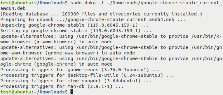installing deb package using dpkg